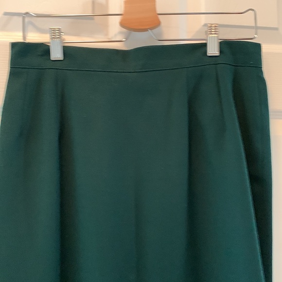 BRAEMAR PETITES by Jeremy Scott 100% wool dark green lined skirt - Picture 2 of 12